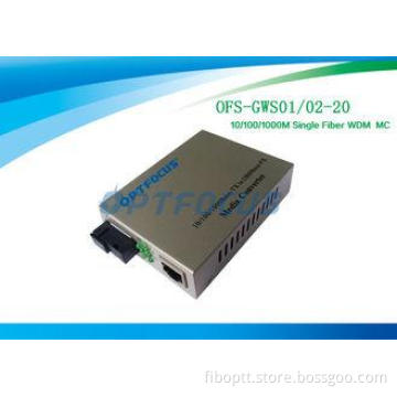 Single Fiber Media Converter 1310nm 1550nm 10 / 100 / 1000